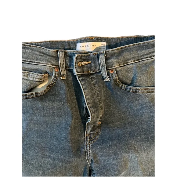 Topshop Blue Straight Leg Jeans - Picture 3 of 3